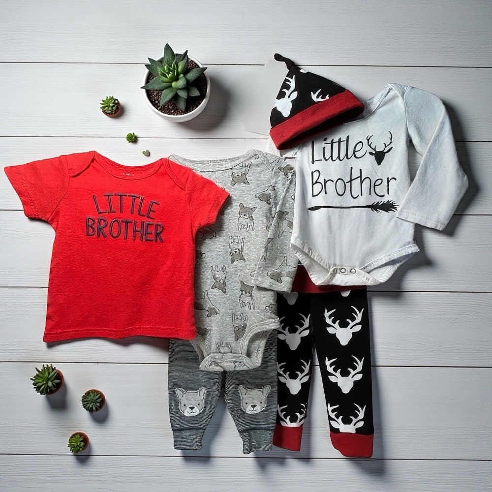 Carter's Red and Gray Little Brother Matching Set